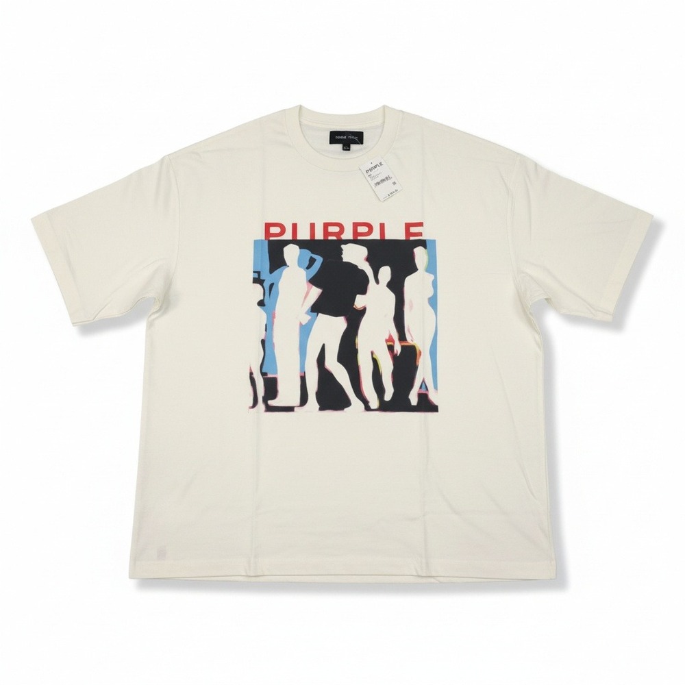 Purple Brand M1057-JWWJ225 Oversized SS Top Off White Mens XXL Graphic Tee‎ New